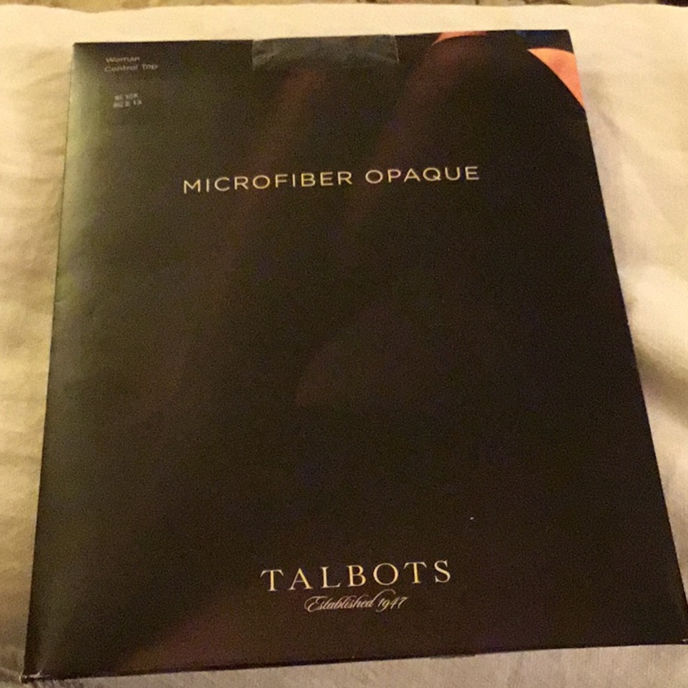 TALBOTS HOSIERY, MICROFIBER OPAQUE, BLABCK,SIZE 1X